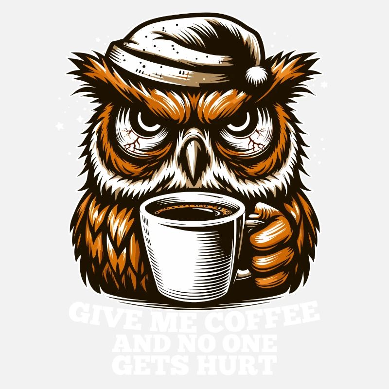 Eule Kaffee müde Geschenk