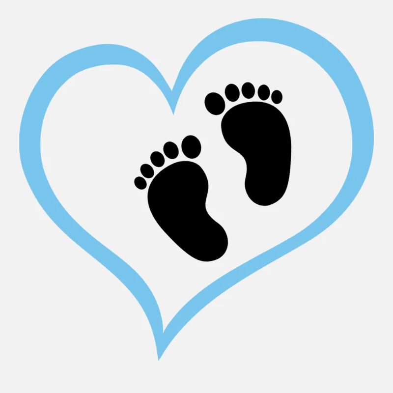 Empreinte de bébé garçon avec cœur