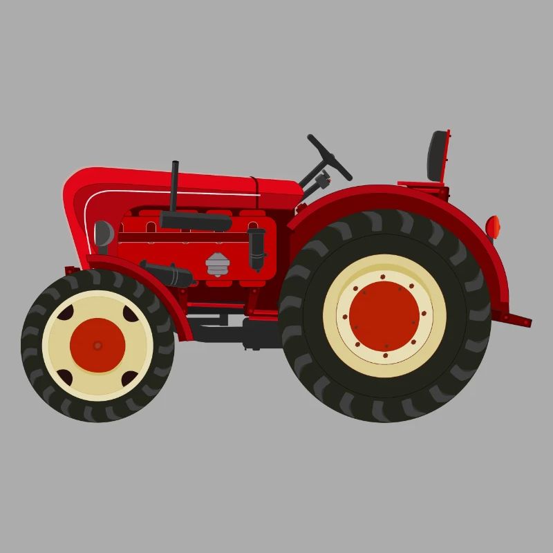 Retro Oldtimer-Traktor rot