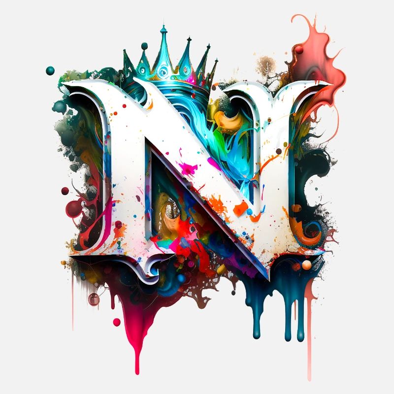 Graffiti Buchstabe N mit 👑