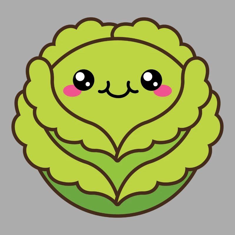 Niedlicher Kohl oder Salatkopf