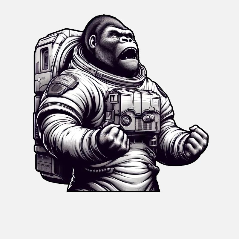 Gorilla Astronaut im Weltraum