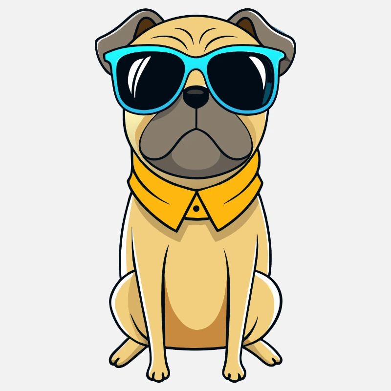 Cooler Mops mit Sonnenbrille