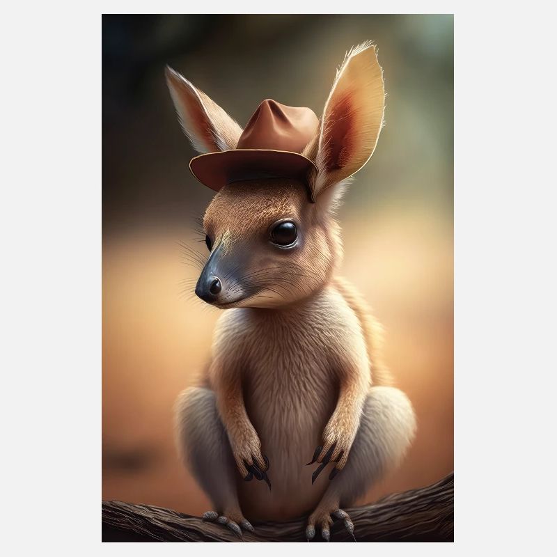 Cute kangaroo with hat
