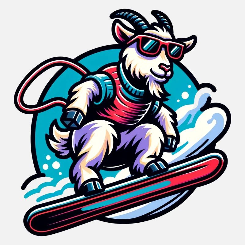 Goat Snowboard Winter Adventure