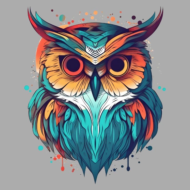 Farbenfrohe Eule boho indie