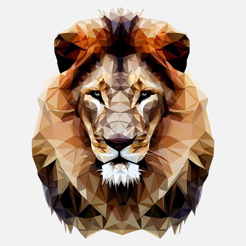 Lion polygonal moderne