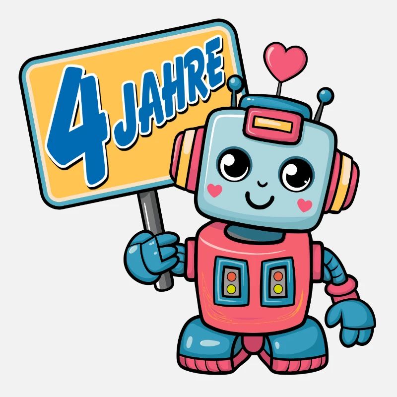 Vier Jahre kleiner Roboter Kindergeburtstag
