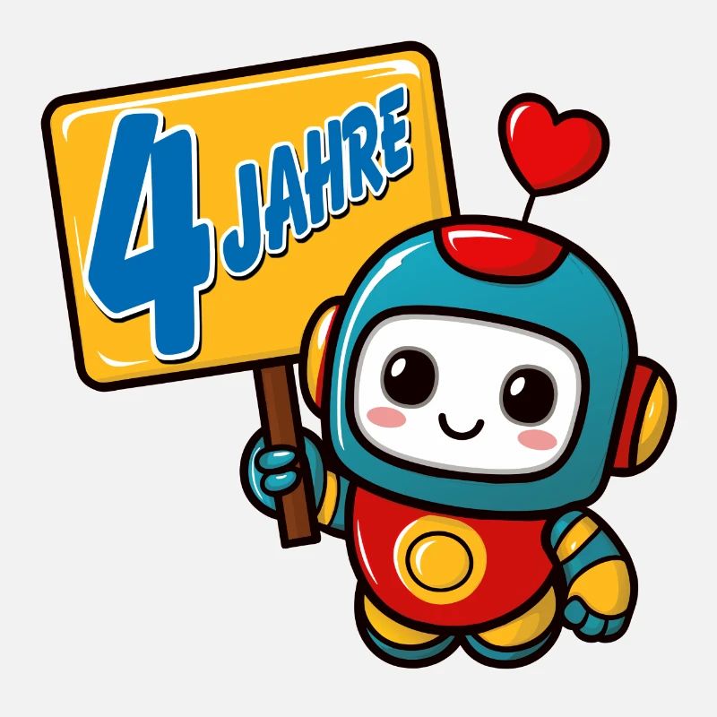 Vier Jahre kleiner Roboter Kindergeburtstag