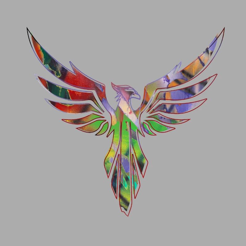 Phoenix,bird,graffiti,painting,blue