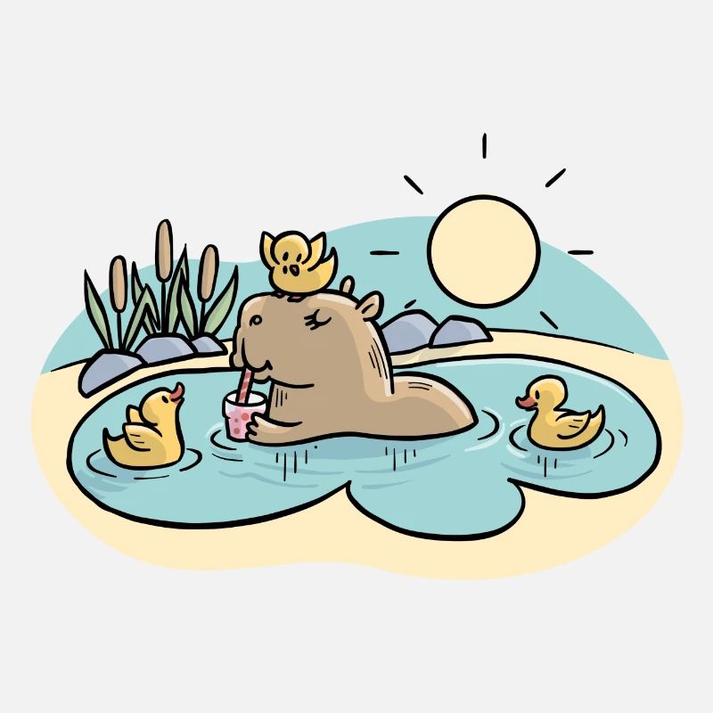 Capybara im Teich