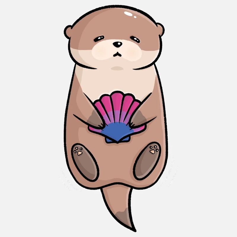 Loutres douces coquille Bi Queer drapeau drapeau LGBTQ