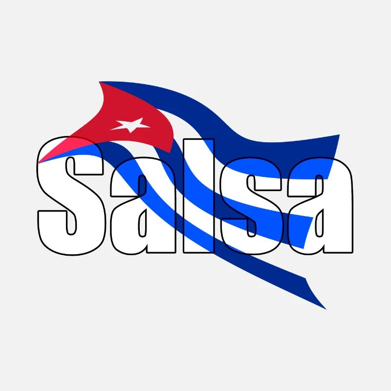 Fond avec salsa écrite drapeau cubain