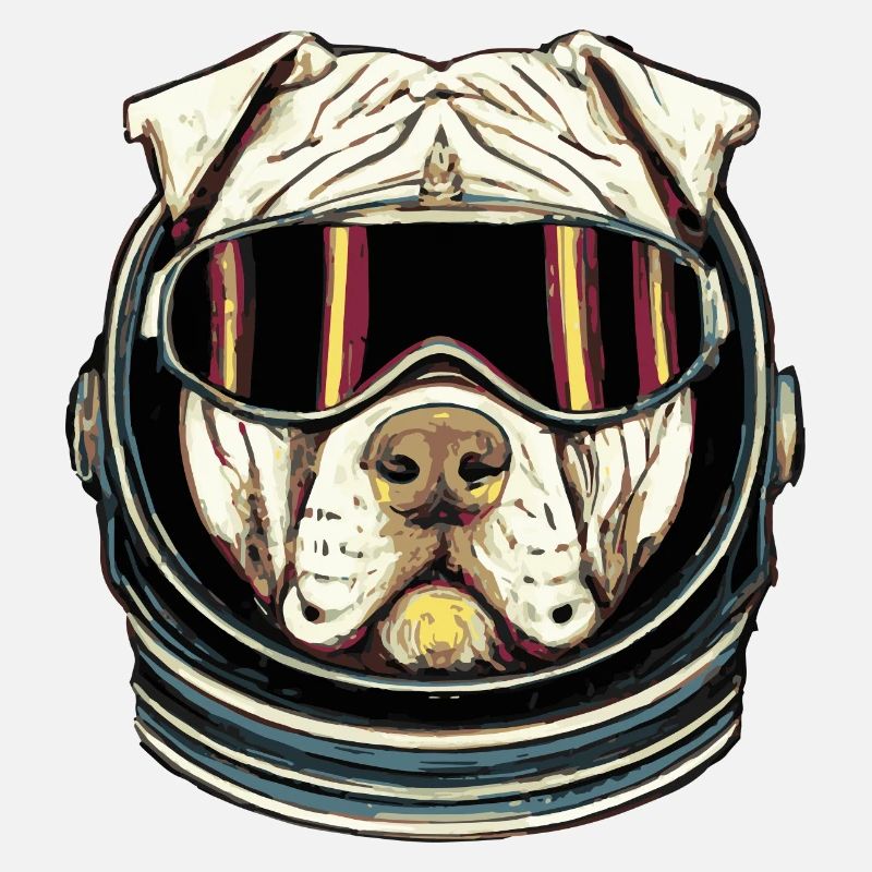Retro-Pitbull-Kosmonaut Hund Terrier
