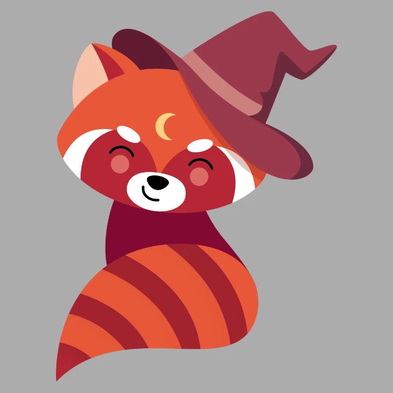 red panda with magic hat