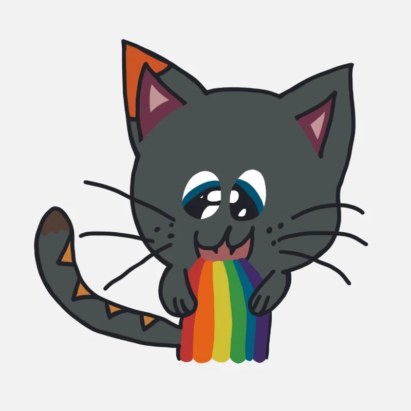 Katze und Regenbogen