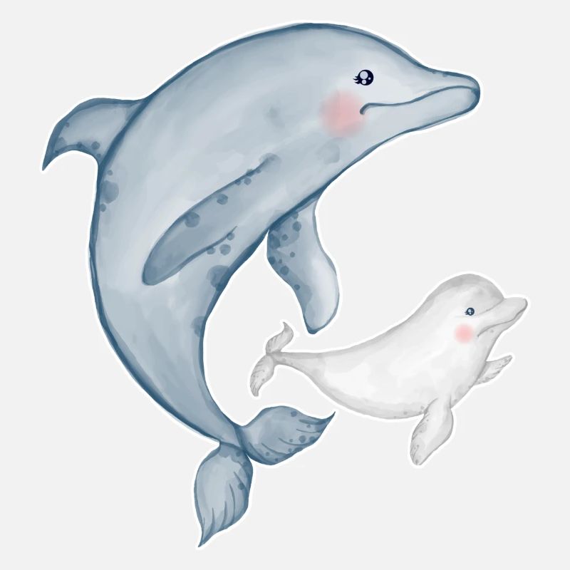 dauphins mignons avec bébé dauphin