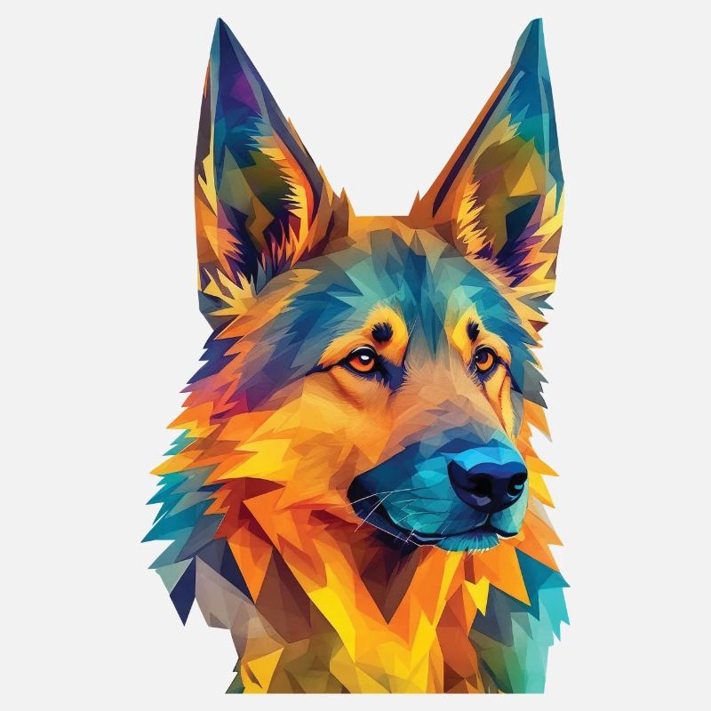 Geometric German Shepherd Dog Art