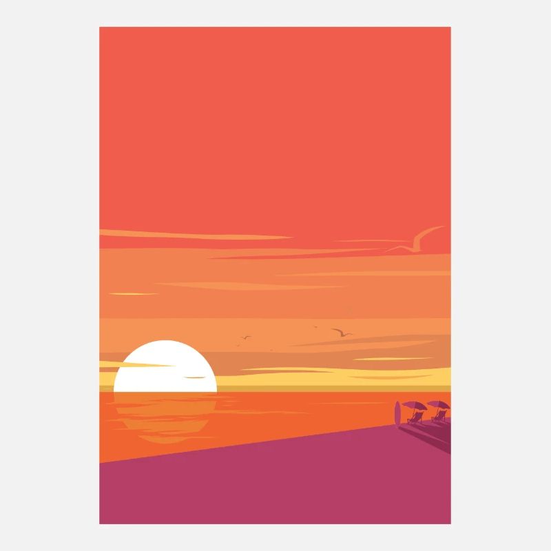 Coucher de soleil à la mer