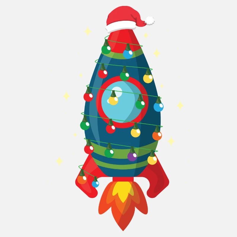 Christmas Space Rocket Cool Xmas Holiday Gift Idea