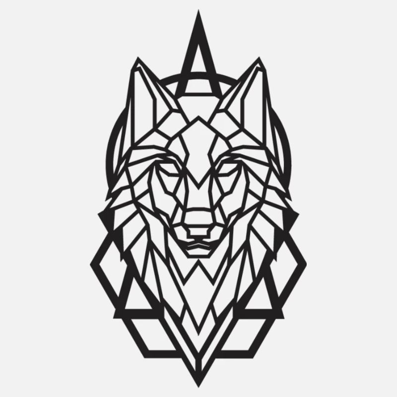 Wolftanic schwarzer Wolf geometrisch