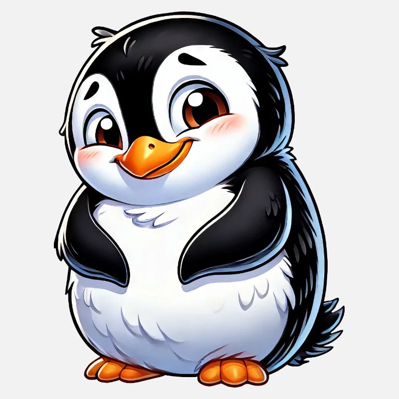 pingouin de dessin animé timide mignon