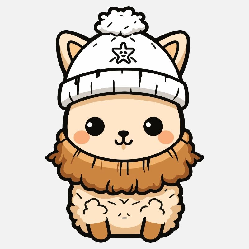 Alpaka Winter Lama Comic Niedlich