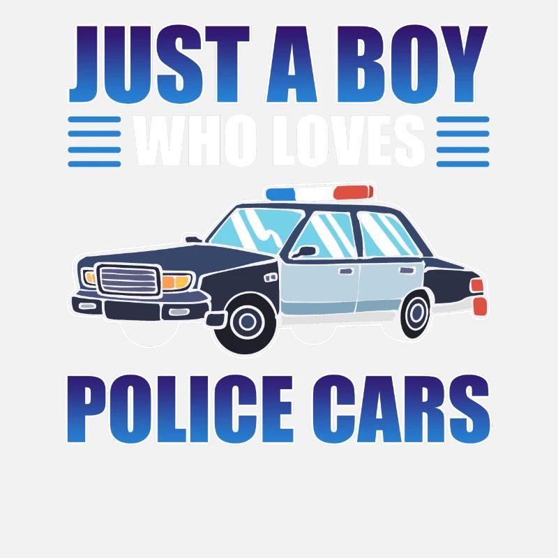 Nur ein Junge, der Polizeiautos liebt