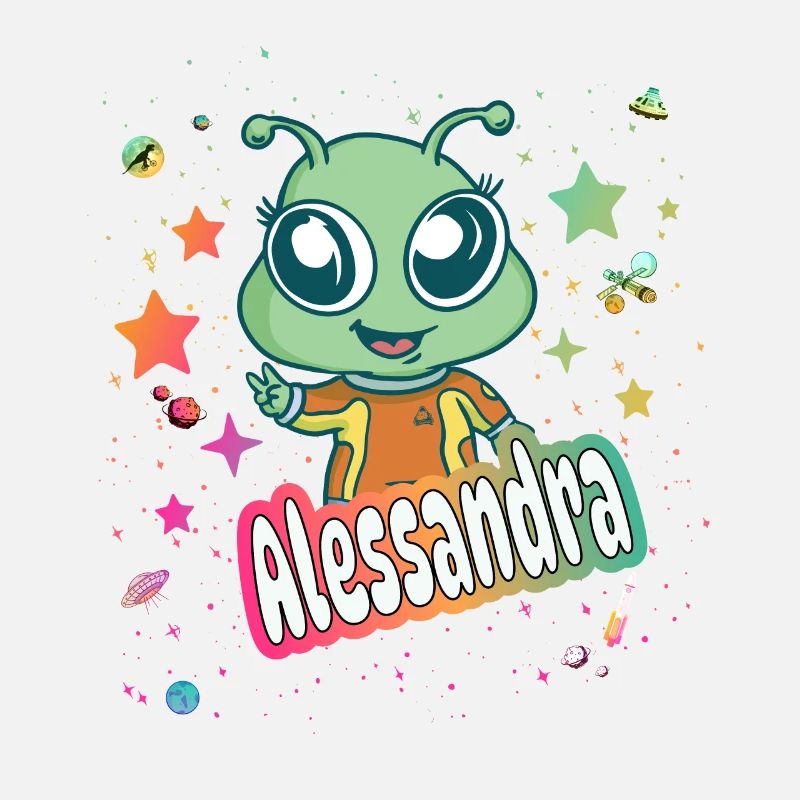 ALESSANDRA - Schöner Mädchen Name mit süßem Alien