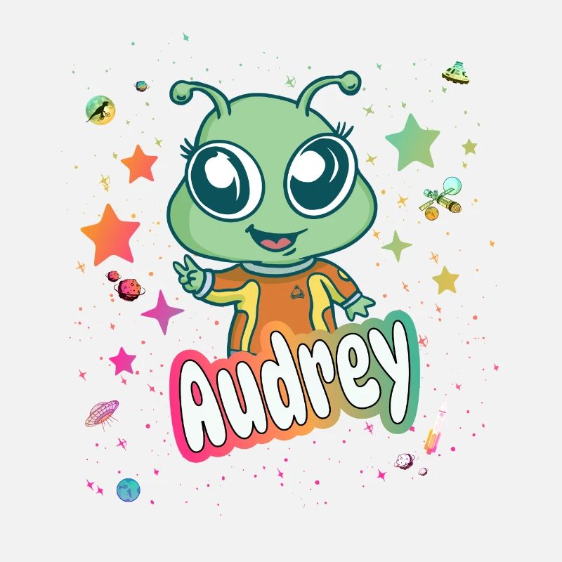 AUDREY - Schöner Mädchen Name mit süßem Alien