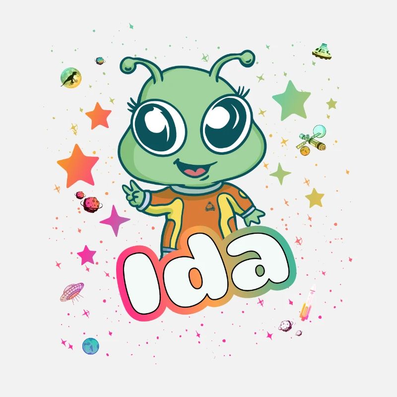 IDA - Schöner Mädchen Name mit süßem Alien