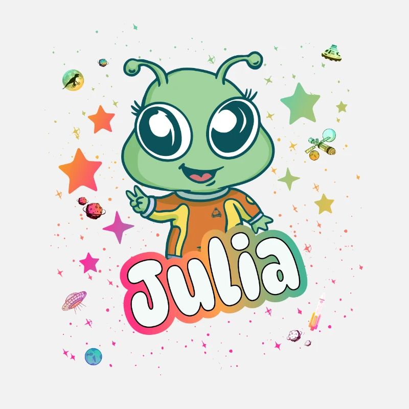 JULIA - Schöner Mädchen Name mit süßem Alien