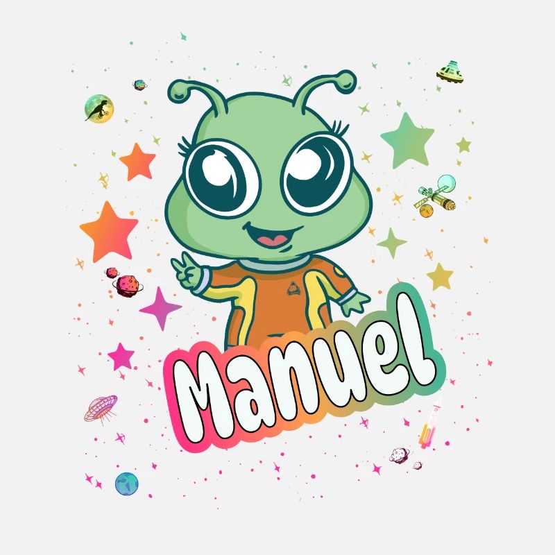 MANUEL - Schöner Junge Name mit süßem Alien