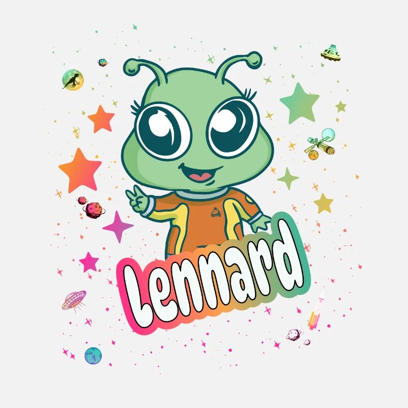 LENNARD - Beautiful boy name with cute alien