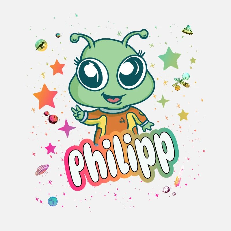 PHILIPP - Schöner Junge Name mit süßem Alien