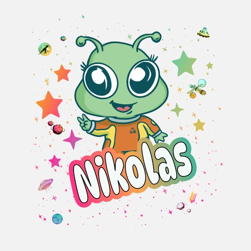 NIKOLAS - Schöner Junge Name mit süßem Alien