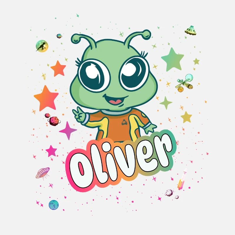 OLIVER - Beau nom de garçon avec un extraterrestre mignon