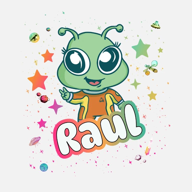 RAUL - Beautiful boy name with cute alien