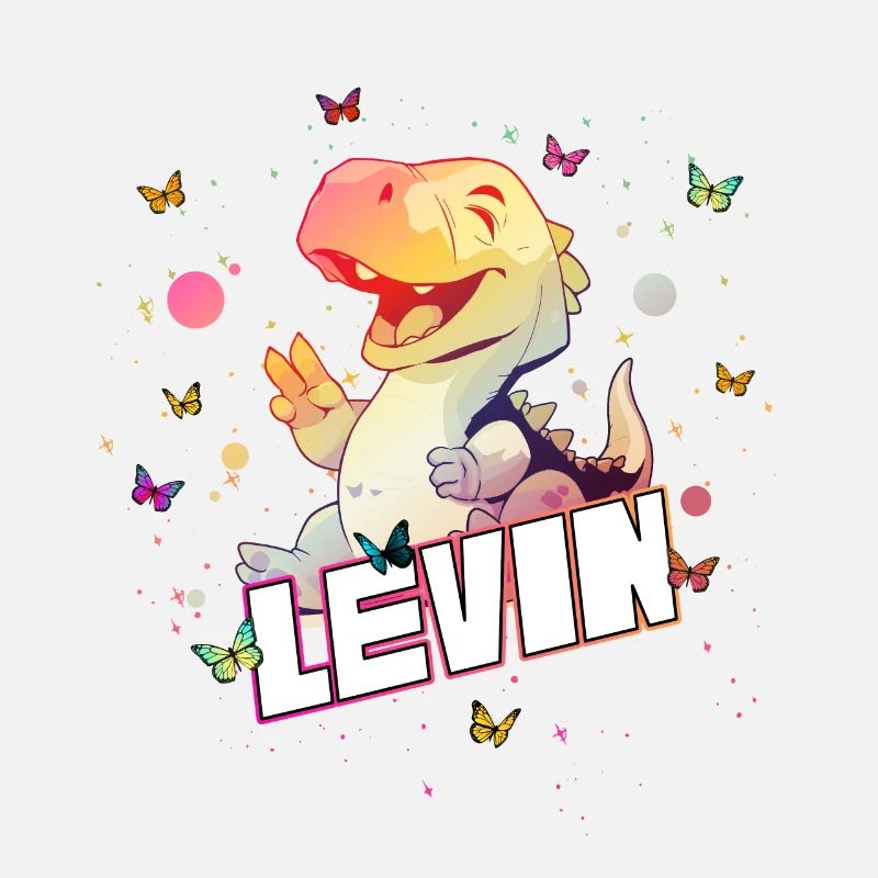 LEVIN - Beau nom de garçon avec mignon DINO T-REX