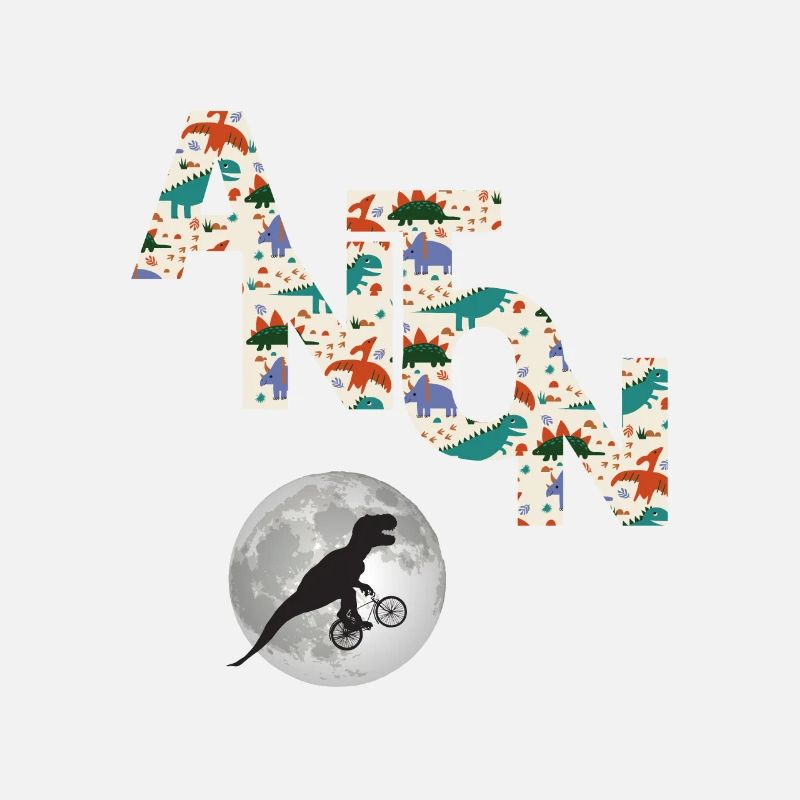 ANTON - Beautiful boy name with dinosaur