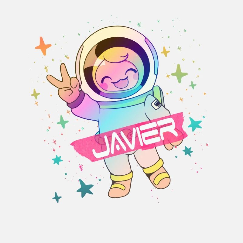 JAVIER - Schöner Jungen Name mit süßem Astronaut