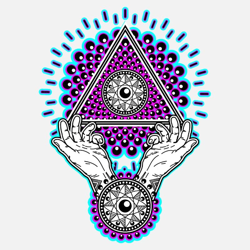 Néon Illuminati Pyramide 23 avec Aura, Lumière Noire