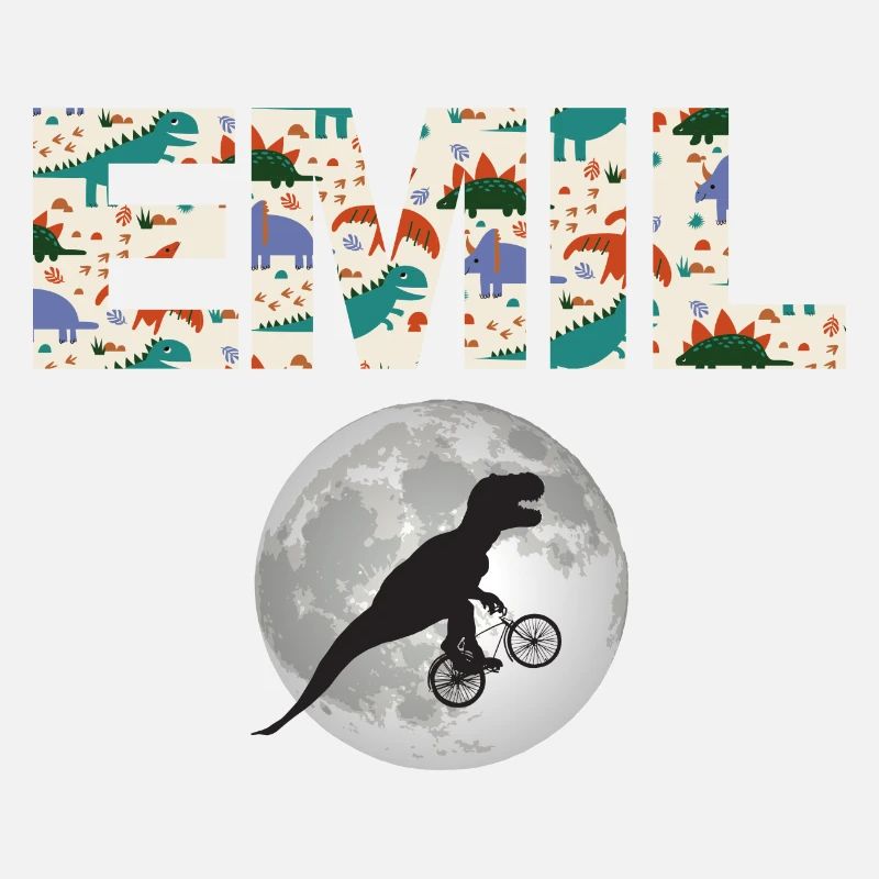 EMIL - Beautiful boy name with dinosaur