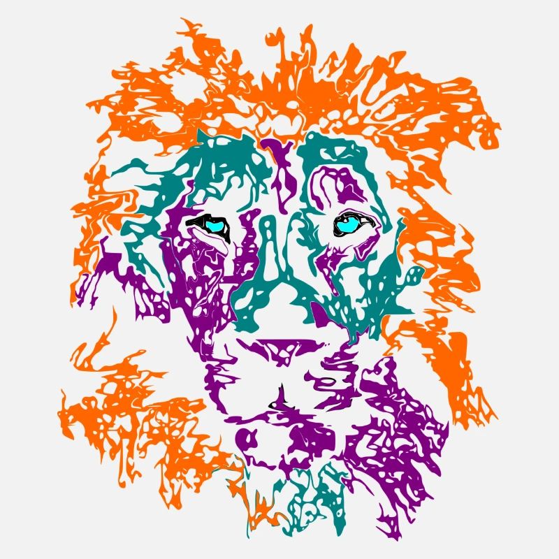 löwe mit blauen augen, lion blue eyes multicolor