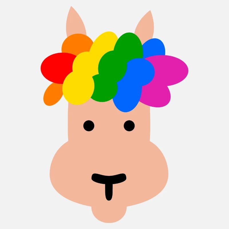Llama with rainbow hairstyle