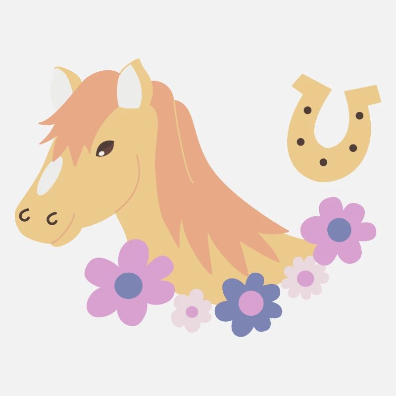 Tête de cheval avec des fleurs