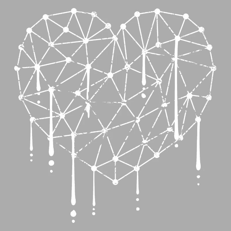 Cool Heart Love Graffiti Drop Grid Pattern