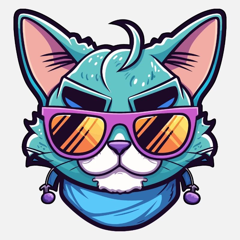 Chat cool avec des lunettes de soleil