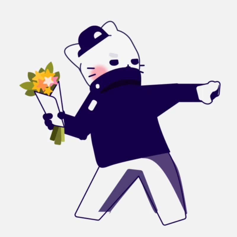 Banksy Fleurs Chat