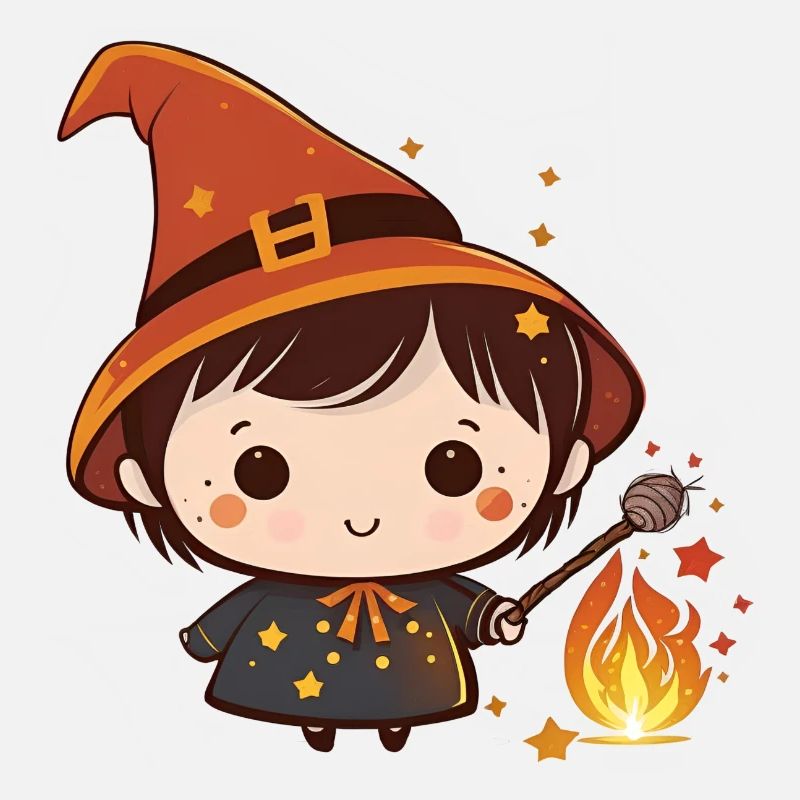 Cher petit magicien conjure avec le feu!